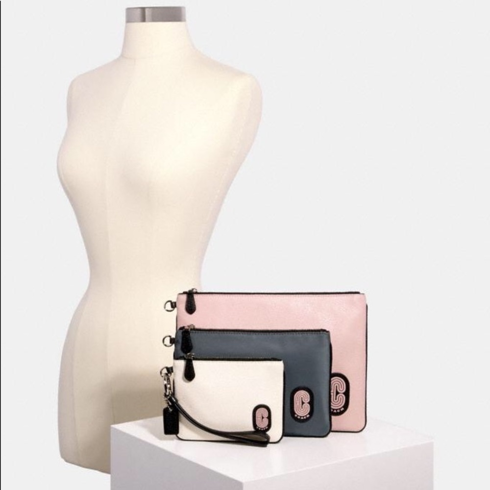 🔥NWT !! Coach Colorblock Pouch Trio !! - Picture 9 of 9
